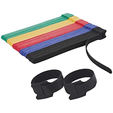 NBTORCH 100 PCS Reusable Cable Ties with Hook and Loop, Multi-purpose Adjustable 8 Inch Cable Management Wire Ties Cable Straps for Organizing Home, Office and Data Centers (Multicolored)