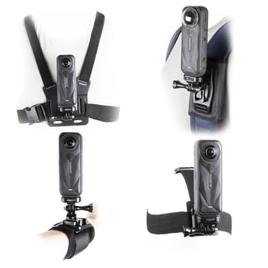 Accessories Kit for Insta360 One X5/X4/X3/X2/X, One R, X and GoPro Hero 9,New Quick Release Head Strap Mount + Chest Mount Harness + Backpack Strap Clip + 360°Rotating Wrist Strap