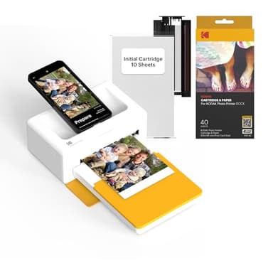 KODAK Dock Plus 4x6'' Photo Printer, 50 Sheets, Docking & Bluetooth Smartphone Printer for iPhone & Android, Instant Color Prints, 4PASS Dye Sublimation