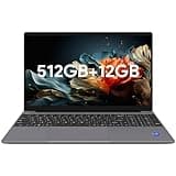 ApoloSign 12GB RAM, 512GB SSD Laptop, Expandable 1TB, with Intel N5095 High-Speed Performance Laptop Computer, Dual-Band WiFi, 178° Open Angle, Dual Speakers, and 15.6" Full HD Display