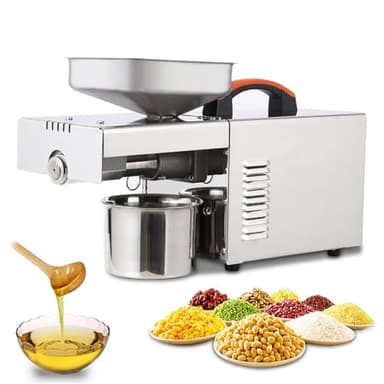 GarveeHome 900W Electric Oil Press Machine - Automatic Cold & Hot Oil Extractor with 304 Stainless Steel, Perfect for Pressing Peanut, Sesame Seeds, Walnut, Almond, Pumpkin, and Rapeseed