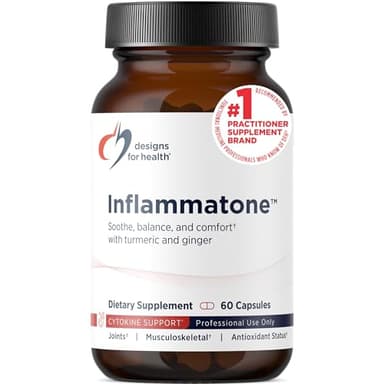 Designs for Health Inflammatone - Turmeric Supplements with Proteolytic Enzymes, Boswellia, Quercetin & Resveratrol (60 Capsules)