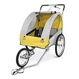 LUCKYERMORE 2 in 1 Dog Bike Trailer Large Pet Stroller Bicycle Cart and Jogger Wagon Cargo Carrier for Travel with Mesh Skylight Stroller for a Variety of Roads