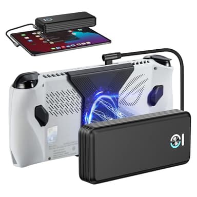 SiWiQU 20000mAh Magnetic Power Bank for ROG Ally, 65W Fast Charging Portable Battery Bank, External Battery Pack with Detechable Magnetic Back & Dual USB Cable, Support 30W Turbo Operating Mode.