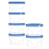 Freshmage [6 Pack-17 oz] Freezer Containers with Lids, Reusable Round BPA-Free Airtight Freezer Containers with Twist Top Lids for Kitchen Meal Prep, Microwave/Dishwasher/Freezer Safe