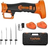 VynNetic Electric Fillet Knife for Fish with 4 Stainless Steel Blades, Cordless Rechargeable Electric Knife with Non-Slip Handle and Safety Lock, 2 Rechargeable Battery Packs Portable Carry Case