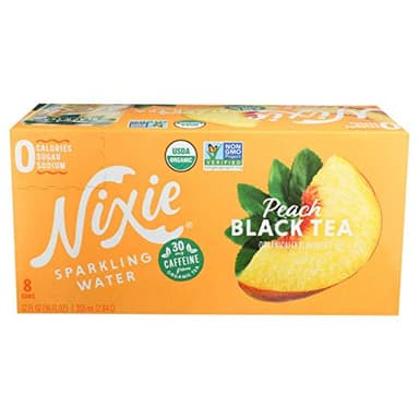 Nixie Sparkling Water Organic Peach Black Tea Sparkling Water 8 Pack, 12 FZ