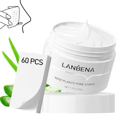 LANBENA Blackhead Remover for Face, 60 Pieces Pore Strips, Nose Plant Strips for Blackheads(1.05 Ounce)