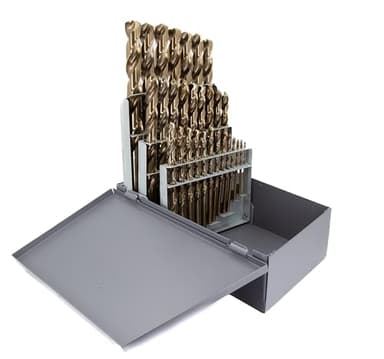 Drill America D/A29S-CO-SET 29 Piece m42 Cobalt Screw Machine (Stub) Drill Bit Set (1/16" - 1/2" x 64ths), D/ASTCO Series