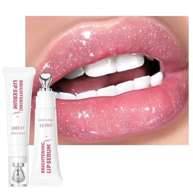 URQT Brightening Lip Serum, Hydrating Glossy Lip Oil with Metal Applicator, Plumping Moisturizing Lip Care Tint, Non-Sticky High Shine Lip Glow for Dry Lips (01# SHEER SHIMMER)