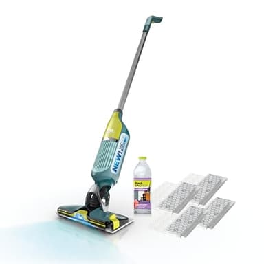 Shark VACMOP Reveal NEW Cordless Hard Floor Cleaner, Vacuum & Spray Mop, Powerful Suction, Lightweight, Illumination Light, Includes 4 Disposable Pads, 12oz Pet Multi-Surface Cleaning Solution, VM401