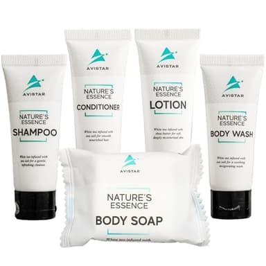 180 Piece Hotel Soap & Bulk Toiletries - Travel Essentials for BnB Hosts & Guests - Hotel Shampoo & Conditioner Supplies for Guests, Hotel Toiletries Bulk Set, Mini Bulk Travel Size Toiletries