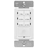 ENERLITES Countdown Timer Switch for Bathroom Fans and Lights, 1-30 Min, Neutral Wire Required, UL Listed, White
