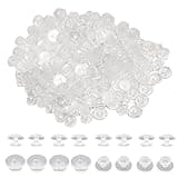 PUSNMI Buckle Plastic Button, Shoe Charm Backs Buttons Clear Round Buttons Accessories for Flat Shoe Charms, Wristband Charms Back, Factory DIY Ornaments 200pcs
