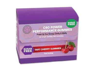 C60 Power Sugar-Free C60 Gummies - Natural Wellness & Antioxidant Support for Men & Women, 99.99% Pure Sublimated Carbon Fullerenes, Promotes Energy, Mental Clarity, & Stamina - 30 Count