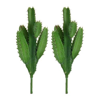 Bluecell 2pcs Real Looking Artificial Cactus Plant DIY Material for Home Decoration Flower Arrangement
