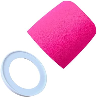 RhymKawa Pink Pop Filter for Shure MV7, MV7X Microphone with High-Density Foam Windscreen Replacement and Custom White Retainer Ring to Eliminate Plosives for Crystal Clear Streaming Audio