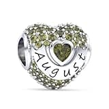 EHEG August Birthstone 008 Charms Love Heart Openwork Bead Charm for Bracelets and Necklaces 925 Sterling Silver with 5A Cubic Zirconia,Jewelry Christmas Gifts Women