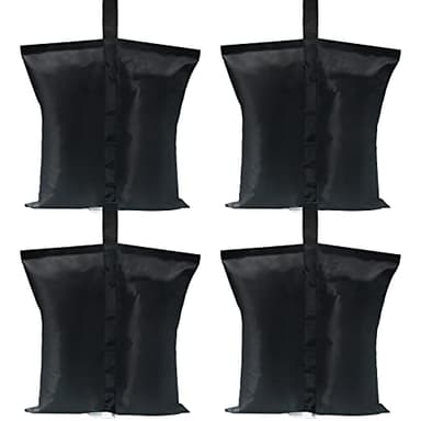 ABCCANOPY Canopy Weights 120 LBS Gazebo Tent Sand Bags,4-Pack Black (Without Sand)