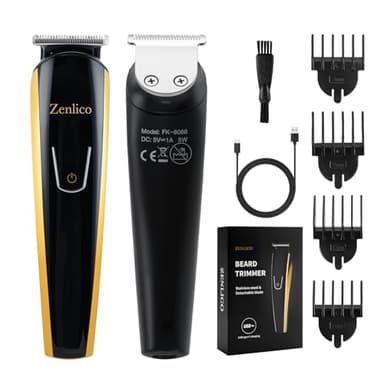 ZENLICO Beard Trimmer for Men, Rechargeable Men's Hair Trimmer & Clippers, Electric Grooming Kit for Beard, Face, Neck, Groin & Manscaping, Ideal Gift for Men
