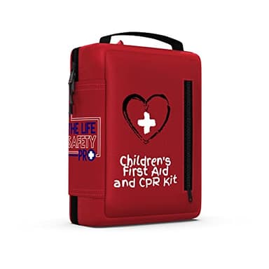 Portable First Aid Kit for Kids with CPR Shield - Ideal for Home, Car, School, Camping, and as a Travel First aid kit. Latex-Free Bandages – Children First Aid Guide by The Life Safety Pro