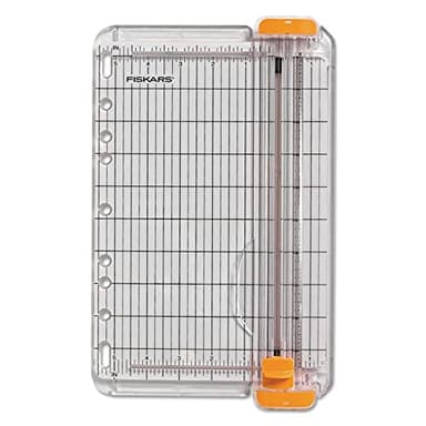 Fiskars Surecut Paper Trimmer, 8 Sheets, 9" Cut Length, Plastic Base, 8.88 X 14.38