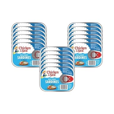 Chicken of the Sea Wild Caught Sardines in Water, 3.75 oz Cans, 18-Count – High Protein Nutritional Powerhouse Canned Sardines – Delicious Sardines are Perfect in Any Dish or as Ready to Eat Meals
