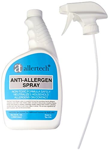 Allertech® Anti-Allergen Spray, 32 oz Bottle - Neutralizing Solution for Fabrics, Carpets, Bedding, Upholstery & Surfaces - Plant & Mineral Ingredients, Clear & Stain-Free, Safe Around Pets