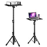 DECOSIS Projector Stand Tripod from 23" to 46", Laptop Tripod Stand Height Adjustable with Gooseneck Phone Holder, Laptop Floor Stand for Office, Home, Stage, Studio, DJ Racks Holder Mount