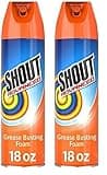 Shout Advanced Foaming Grease and Oil Stain Remover for Clothes, 18 oz, Red (Pack of 2)