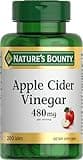 Nature's Bounty Apple Cider Vinegar 480mg Pills, Vegetarian Supplement Plant Based, 200 Tablets