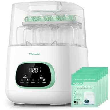 MOLWAY Upgraded Bottle Washer Pro, All-in-One Baby Bottle Washer and Sterilizer & Dryer, Cleaning Machine for Bottles, Pump Parts & Baby Essentials, Replaces Hand Washing, Mothers Day Gifts for Women