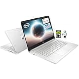 HP 14" Student-Laptop office365 Copilot AI, 4-Cores Intel N150(Up to 3.6GHz) 16GB RAM 256GB Storage(128GB UFS + 128GB Ghost Manta SD Card) Computer-Laptop with Wi-Fi 6 Win11 Natural Silver