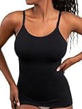 SHAPERMINT Womens Tops - Scoop Neck Cami Body Shaper for Women, Shapewear Tummy Control, Camisole Tank Tops for Women Black
