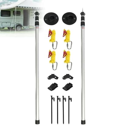 Mepareri RV Awning Tie Down kit 108" Extended Length Adjustable Awning Support Poles