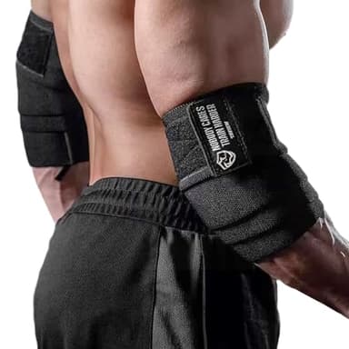 TAVIEW Elbow Wraps for Weightlifting (1 Pair), 47" Elastic Elbow Support & Compression Powerlifting, Fitness, Cross Training & Gym Workout, Elbow Straps Weight Lifting