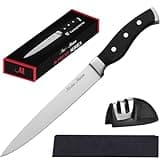 Master Maison 8" Carving Knife Set - German Stainless Steel Kitchen Carving Knife with Dual Sharpener, Edge Guard, and Gift Box - Meat Knife for Chefs - Carving Knife for Meat and Turkey