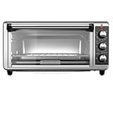 BLACK+DECKER 8-Slice Extra Wide Convection Toaster Oven, Fits 9"x13" Oven Pans and 12" Pizza, Bake, Toast, Broil, and Keep Warm Functions, Countertop Compact Design with Stainless Steel Finish