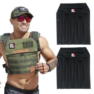 Unbrokenshop.com Sand Plates for Weight Vest - Excellent for Mobility, Ergonomic, Adjustable and Portable - Perfect Weights to Add to Your Vest For Fitness Exercise (Pair)