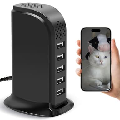 HSKAH Wireless USB Charger Camera with Motion Detection, WiFi Nanny Cam for Pet & Home Security – Phone App & USB Charging
