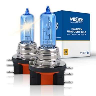 wideep H15 Halogen Headlight Bulbs, High Beam/DRL DC 12V 55W 5000K, Car Headlamp Replacement Bulbs, 2 Pcs