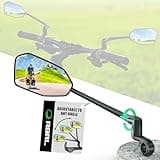 RBRL Bike Mirror, Aluminum Alloy Bike Mirror Handlebar Mount, Anti-shake & Break-proof, Foldable HD Real Glass Rotatable Ebike Accessories, Bike Rear View Mirror for Ebike Scooter (Set)