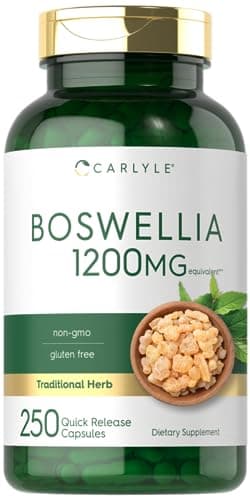 Carlyle Boswellia Extract Capsules | 250 Count | Boswellia Serrata Complex with Black Pepper Extract | Non-GMO, Gluten Free Supplement
