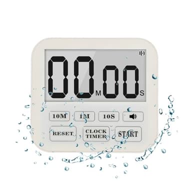 Keduzer Digital Waterproof Shower Timer Bathroom Kitchen Timer with Strong Magnet and Large 3.2inch LCD Display