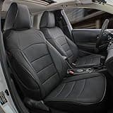 EKR Custom Fit Carmy Car Seat Covers for Select Toyota Camry L LE XLE 2012 2013 2014 2015 2016 2017 (Not for Hybrid) - Full Set,Leather (Black)