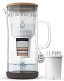 Invigorated Water pH Restore Glass Alkaline Water Pitcher - Long Lasting Water Filter Pitcher with Multi-Stage Filtration System - Glass Water Jug for High pH, Pure Drinking Water - 3.5 L / 118 Oz