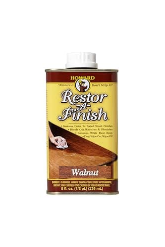 HOWARD - Restor-A-Finish: Restore Your Walnut Wood Finishes Repair Scratches, Eliminate Stains, White Heat or Water Rings and More. Safe on Furniture, Trim, and All Finished Wood. Size: 8 Fl oz