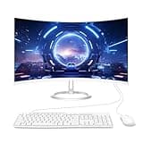All-in-One Desktop Computer PC, 24" FHD Curved Display N5095 Quad-Core Processor, 8GB DDR4 RAM, 512GB SSD, Dual-Band Wi-Fi, Bluetooth, 6 USB, HDMI, VGA, Included Keyboard & Mouse (N5095/8GB/512GB)