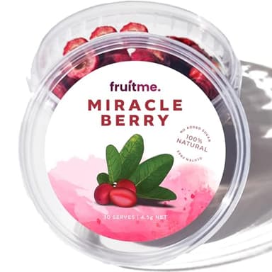 Miracle Berry Whole Fruit - 30 Gently Dried Miracle Fruit Seedless Halves - Sweeten Those Sour Moments with Unique Taste Changing Magic Berry