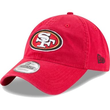 New Era NFL Core Classic 9TWENTY Team Color Adjustable Hat Cap One Size Fits All (US, Alpha, One Size, San Francisco 49ers Red)